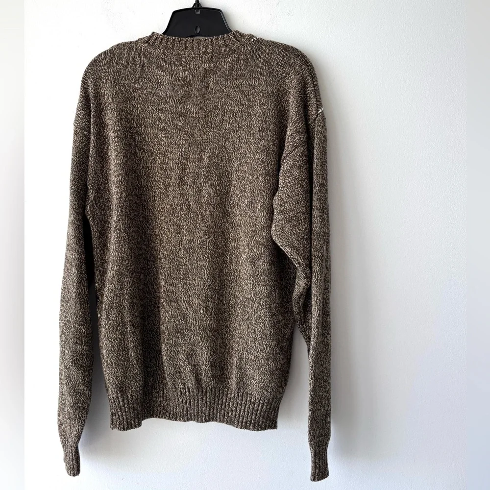 VTG Gulf Traders Sweater Brown Argyle Cotton Mens M Grandpa Preppy Professor